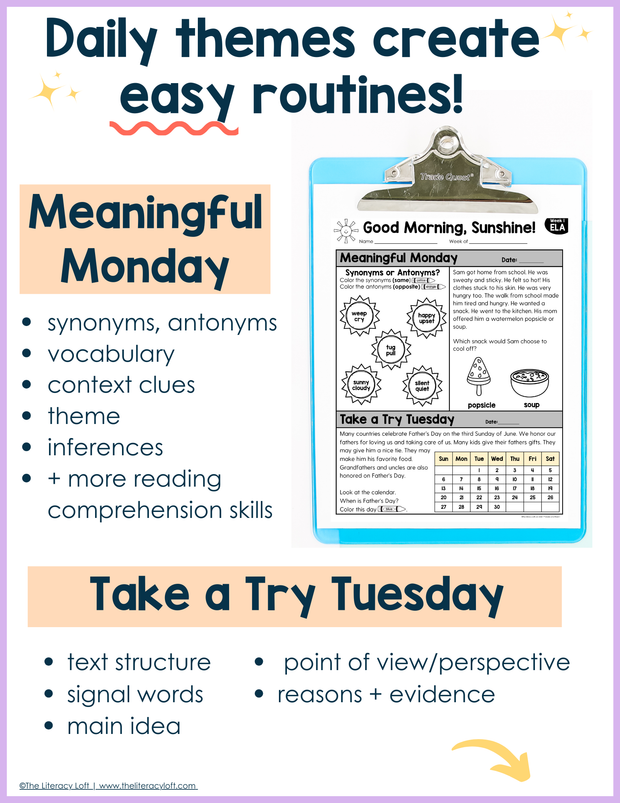 ELA Morning Work 1st Grade (June) | Distance Learning | Google Slides