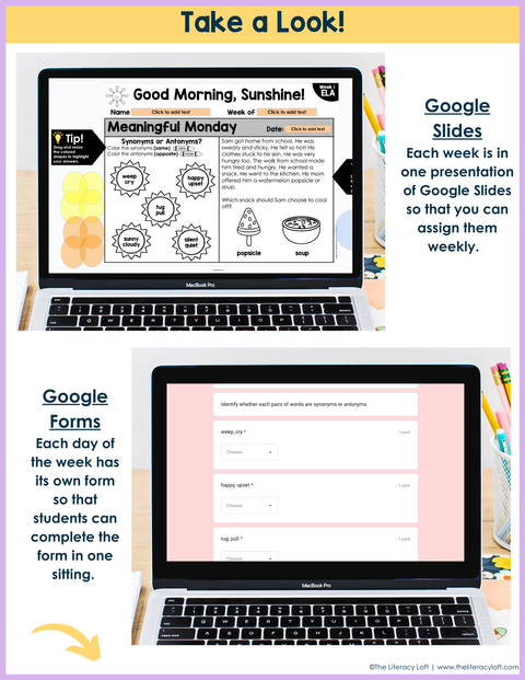 ELA Morning Work 1st Grade (June) | Distance Learning | Google Slides