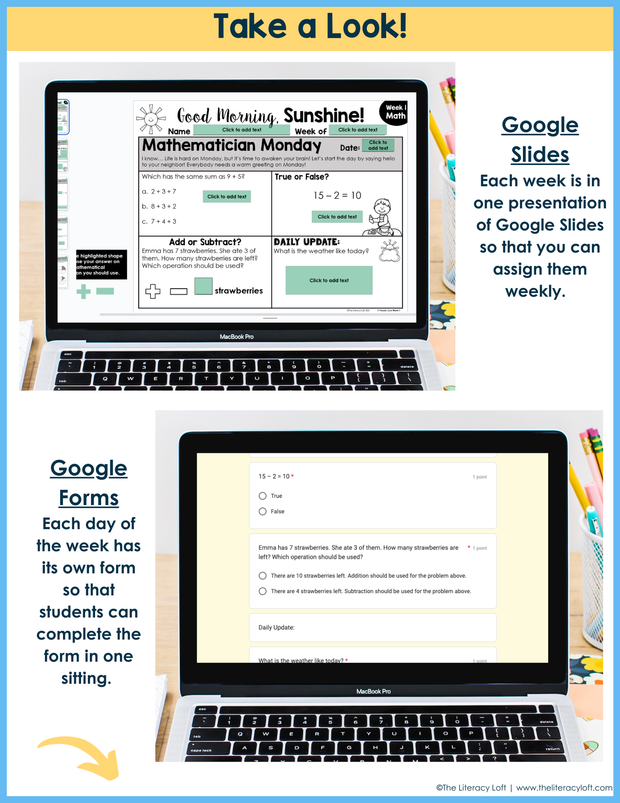 Math Morning Work 1st Grade {June} | Distance Learning | Google Apps