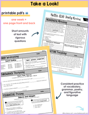 ELA Daily Review 8th Grade {June} | Distance Learning | Google Slides and Forms