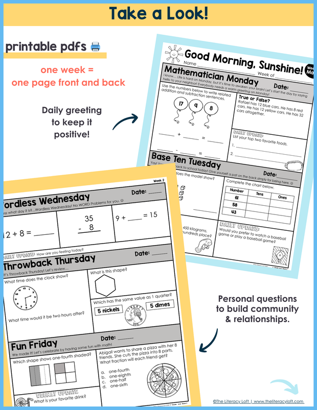 Math Morning Work 1st Grade {June} | Distance Learning | Google Apps