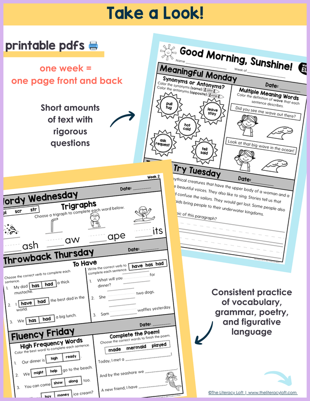 ELA Morning Work 1st Grade (June) | Distance Learning | Google Slides