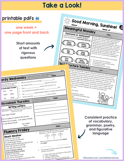 ELA Morning Work 2nd Grade {June} | Distance Learning | Google Slides