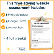 9th Grade ELA Reading Comprehension October Morning Work Assessment High School