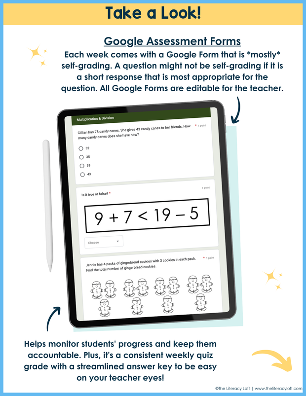 2nd Grade Math Morning Work and Weekly Assessments Bundle