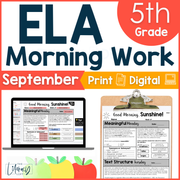 ELA Morning Work 5th Grade {September} | Distance Learning | Google Slides