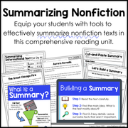 3rd Grade Summarizing Nonfiction Text Fun Reading Comprehension Passages Unit