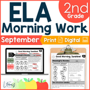 ELA Morning Work 2nd Grade {September} | Distance Learning | Google Slides