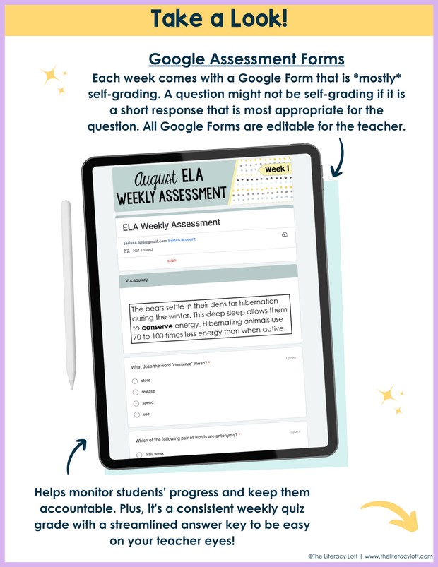 4th Grade ELA Morning Work and Weekly Assessments Bundle