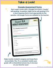 5th Grade ELA Morning Work and Weekly Assessments Bundle