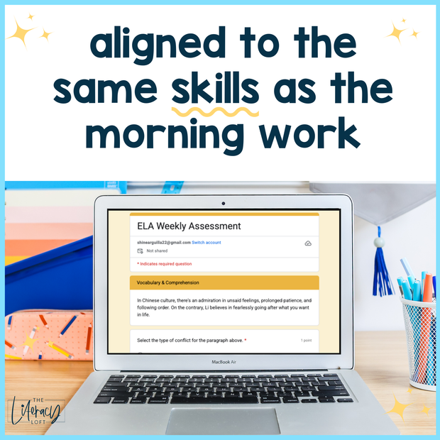 ELA Weekly Assessments 6th Grade May Morning Work | Printable | Google Forms