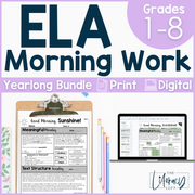 ELA Morning Work + Daily Review BUNDLE Grades 1-8 | Google | Distance Learning
