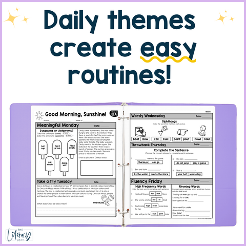 ELA Morning Work 1st and 2nd Grade Morning Work Bundle | Reading Comprehension