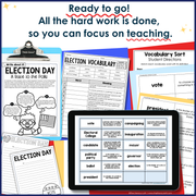 2024 Presidential Election Reading Comprehension Bingo 3rd 4th 5th Grade Passages Questions Graphic Organizers Writing Prompts