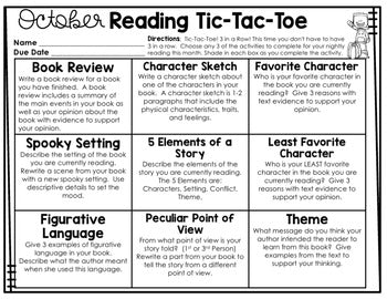 Fiction and Nonfiction Reading Tic Tac Toe (Monthly Reading Response) Bundle