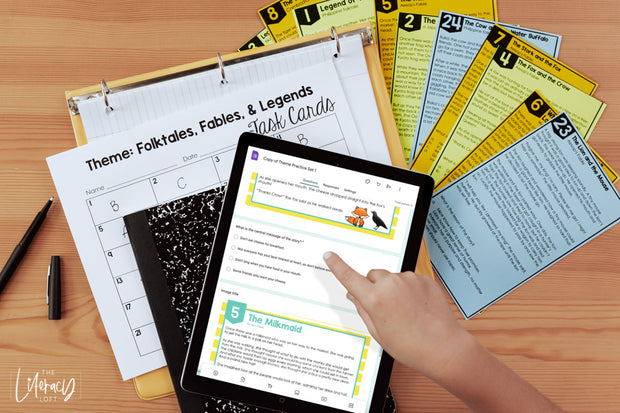 Theme Task Cards 2nd/3rd Grade | Distance Learning | Google Apps