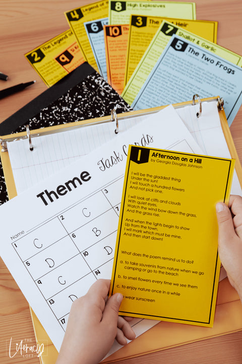 Theme Task Cards 4th/5th Grade | Distance Learning | Google Apps