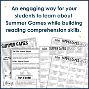 Summer Olympics 2024 Paris Summer Games Reading Comprehension Passages Activity