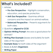 Opinion Writing Essay Prompt Nonfiction Reading Comprehension Differentiated