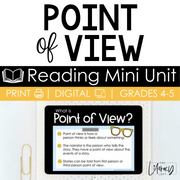 Point of View 4th and 5th Grade Reading Comprehension Passages, Anchor Charts, Exit Slips, Sort