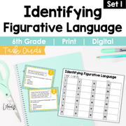 Identifying Figurative Language Task Cards (Set 1) 6th Grade | Google Apps