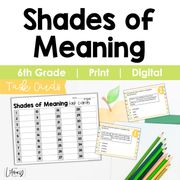 Shades of Meaning Task Cards 6th Grade | Google Apps