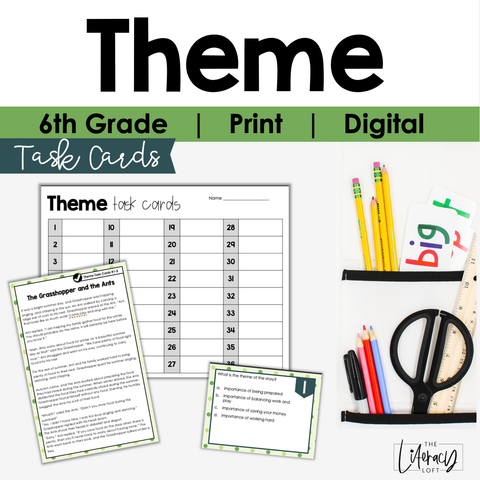 Theme Task Cards 6th Grade | Google Apps