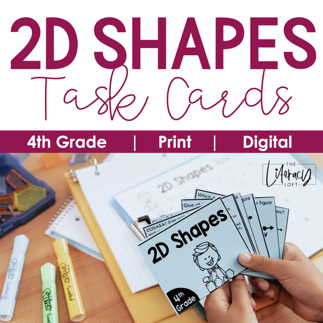 2D Shapes Task Cards (4th Grade) Google Slides and Forms Distance Lear ...