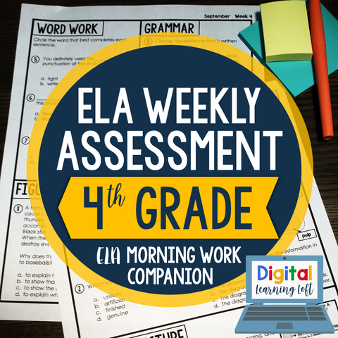 ELA Weekly Assessments 4th Grade | Printable | Google Forms