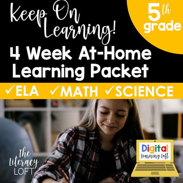 4 Week At Home Learning Packet (5th Grade) | Distance Learning | Google Slides