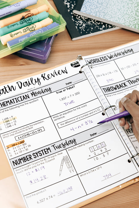Math Daily Review 6th Grade {September} | Distance Learning | Google Apps