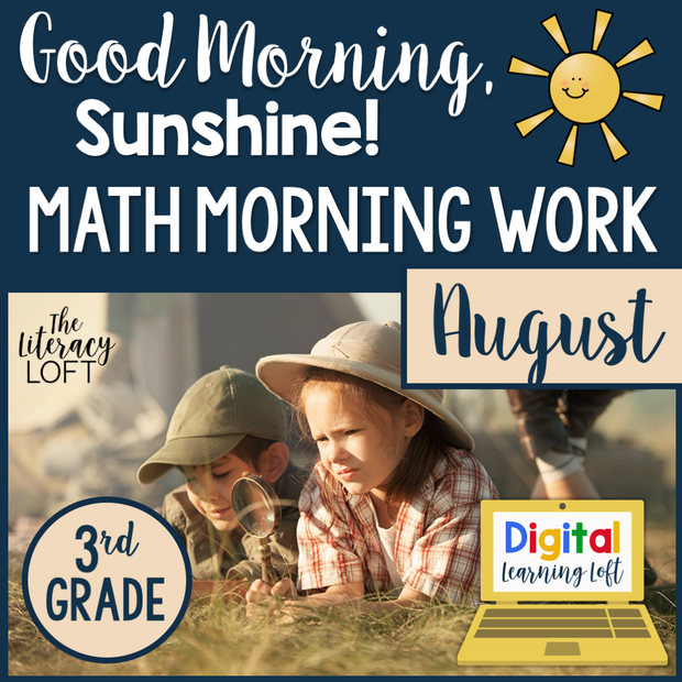 Math Morning Work 3rd Grade {August} | Distance Learning | Google Apps