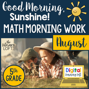 Math Morning Work 5th Grade {August} | Distance Learning | Google Slides