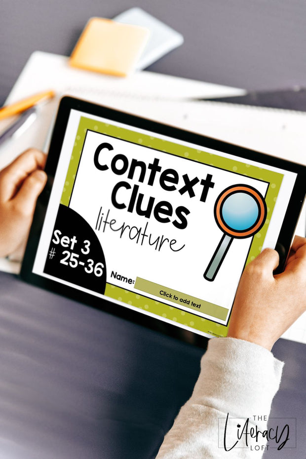 Context Clues Literature Task Cards 4th Grade | Distance Learning | Google Slides & Forms