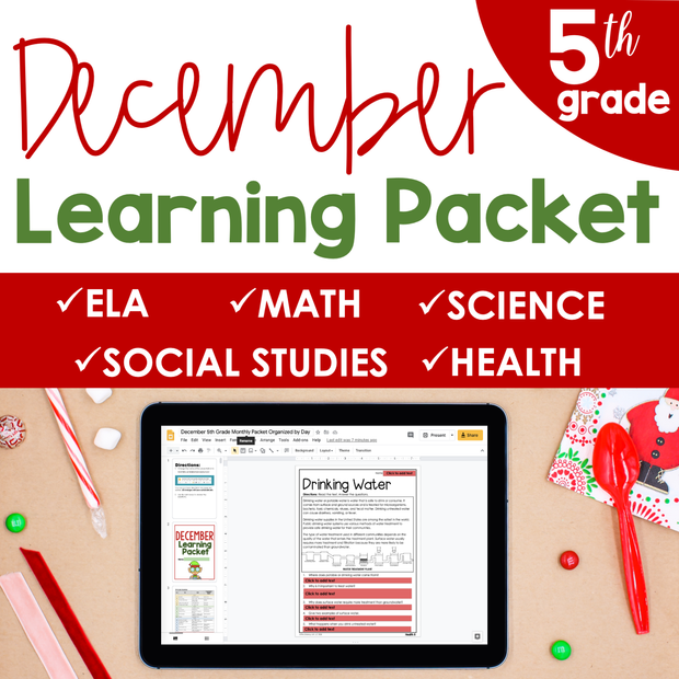 December No Prep Packet 5th Grade