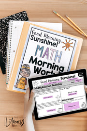 Math Morning Work 2nd-3rd Grade {Bundle} | Distance Learning | Google Slides and Forms