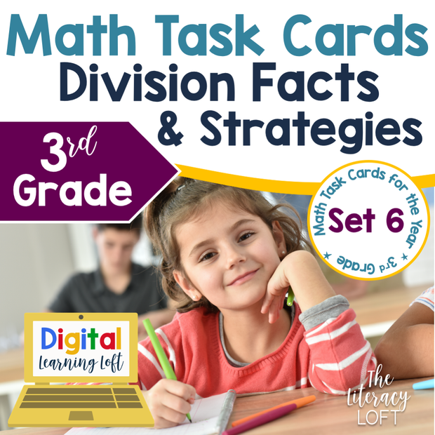 Division Facts and Strategies Task Cards (3rd Grade) Google Slides & Forms