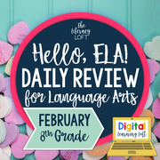 ELA Daily Review 8th Grade {February} I Distance Learning I Google Slides and Forms