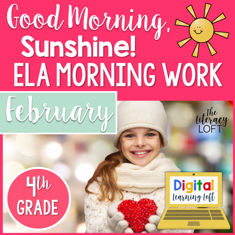 ELA Morning Work 4th Grade {February} I Distance Learning I Google Slides