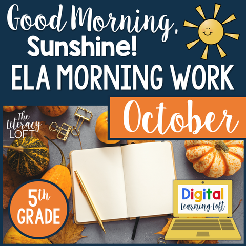 ELA Morning Work 5th Grade {October} | Distance Learning | Google Slides