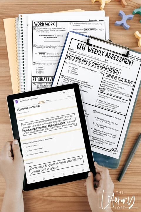 ELA Weekly Assessments 4th Grade | Printable | Google Forms
