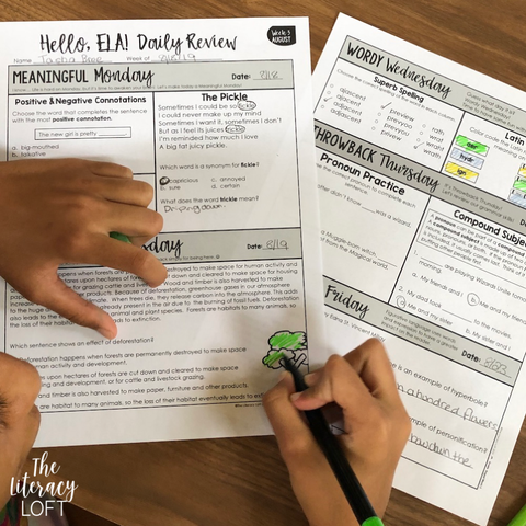 ELA Daily Review 8th Grade {August} | Distance Learning | Google Slides and Forms