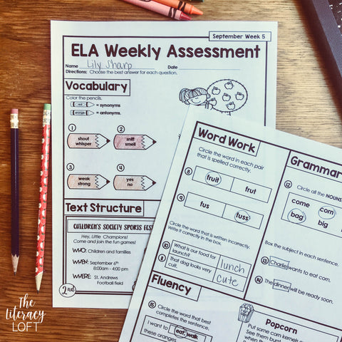 ELA Weekly Assessments 2nd Grade | Printable | Google Forms