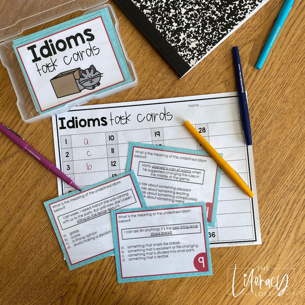 Idioms Task Cards Grades 4-5 I Google Slides and Forms