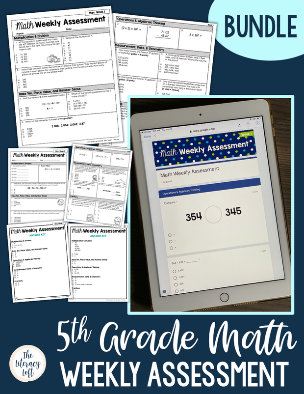 Math Weekly Assessments – The Literacy Loft
