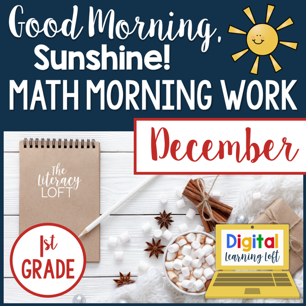 Math Morning Work 1st Grade {December} I Distance Learning I Google Apps
