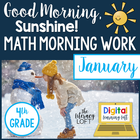 Math Morning Work 4th Grade {January} I Distance Learning I Google Apps