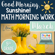 Math Morning Work 5th Grade {March} I Distance Learning I Google Slides