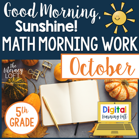 Math Morning Work 5th Grade {October} | Distance Learning | Google Apps