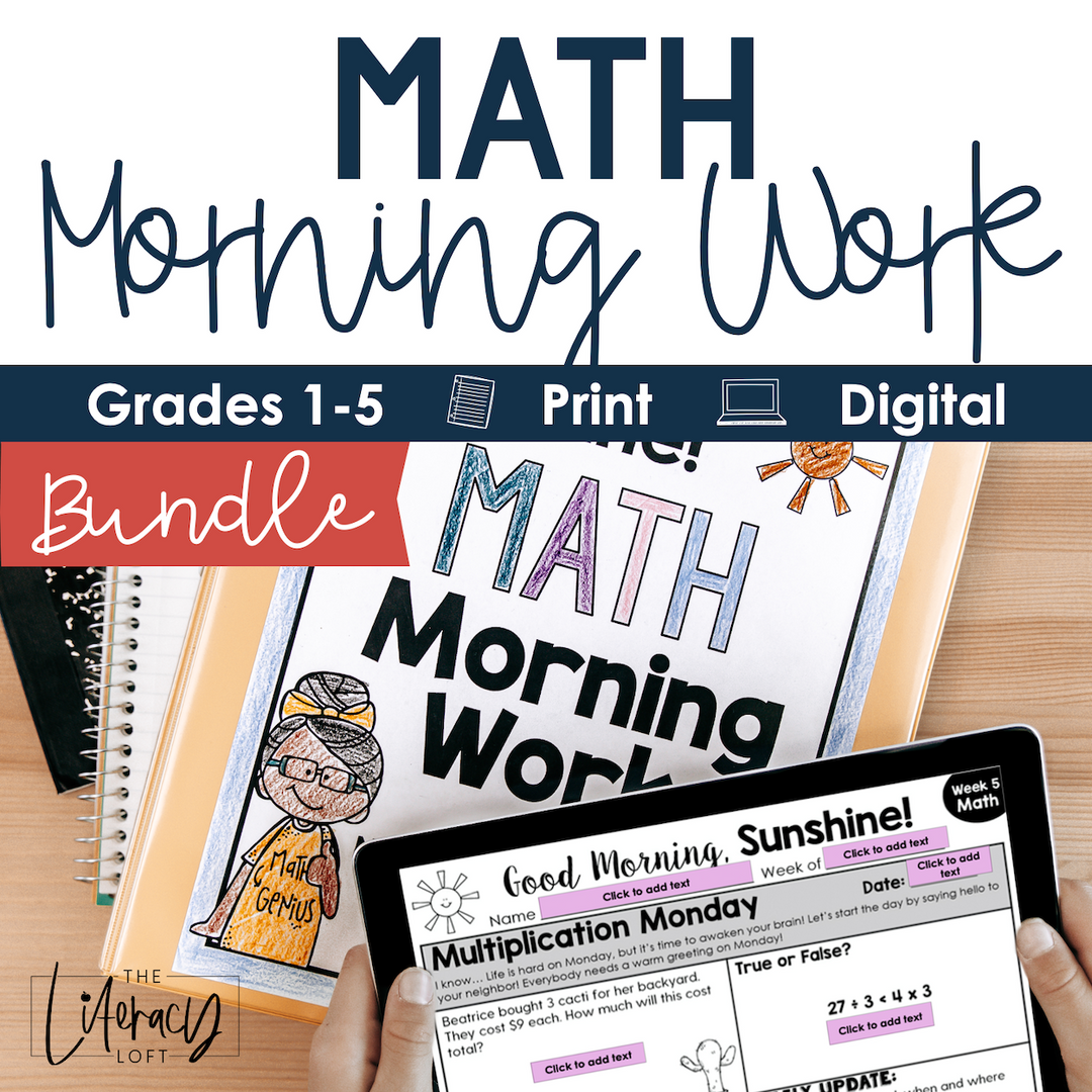 Math Morning Work Grades 1-5 {Bundle} | Distance Learning | Google